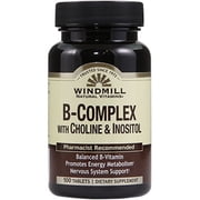 2 Pack - Windmill B-Complex Tablets With Choline and Inositol 100 Tablets