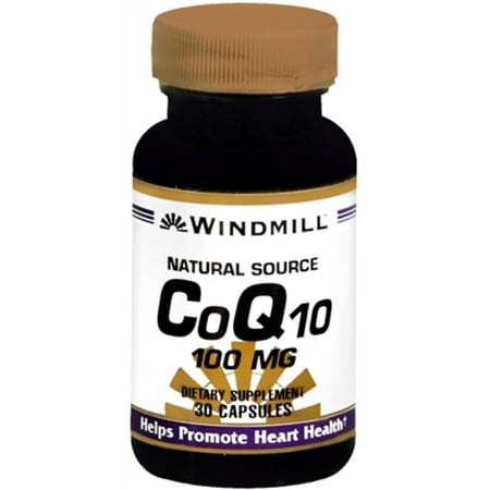 Windmill CoQ10 100 mg Capsules Natural Source, 30 Capsules (Pack of 2)