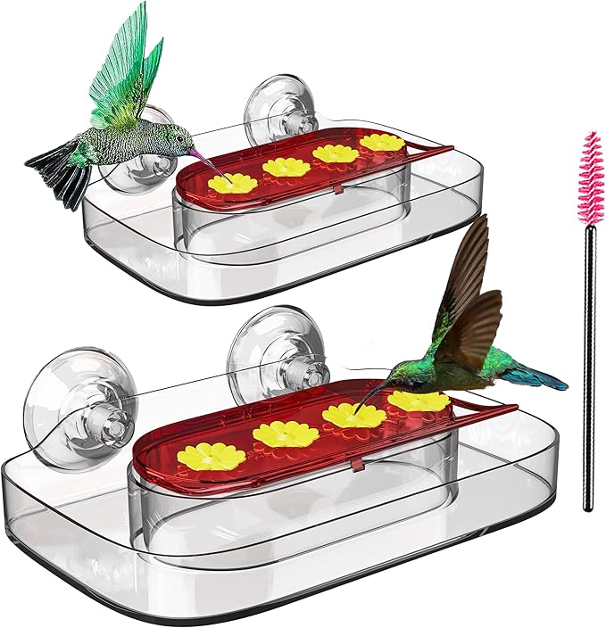2 Pack Window Hummingbird Feeder Suction Cups Ant Moat Bee Proof 8