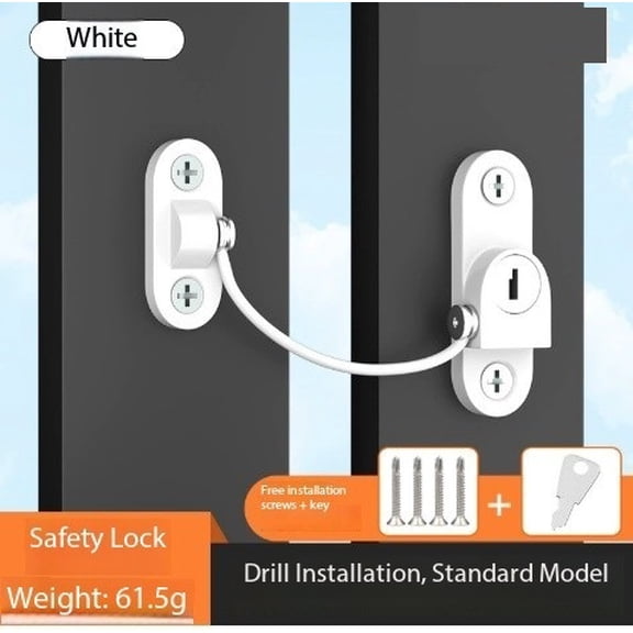 2 Pack Window Limiter & Child Safety Lock - Anti-Theft Window Latch & Refrigerator Lock - Secure Your Home & Protect Your Kids
