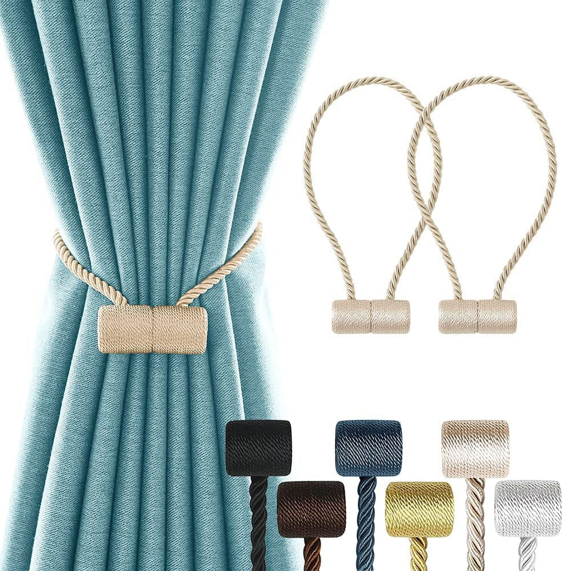 2 Pack Window Magnetic Curtain Tiebacks Holdbacks VS Upgraded 16 Inch  Outdoor Decorrative Drapery Tie Backs for Home Office Blackout Sheer  Treatment,Beige - Walmart.com, image size:1972x2000