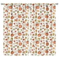 thumbnail image 1 of 2 Pack Window Panels Fall Aesthetic Print Pumpkin Pattern Thanksgiving Theme, 1 of 2