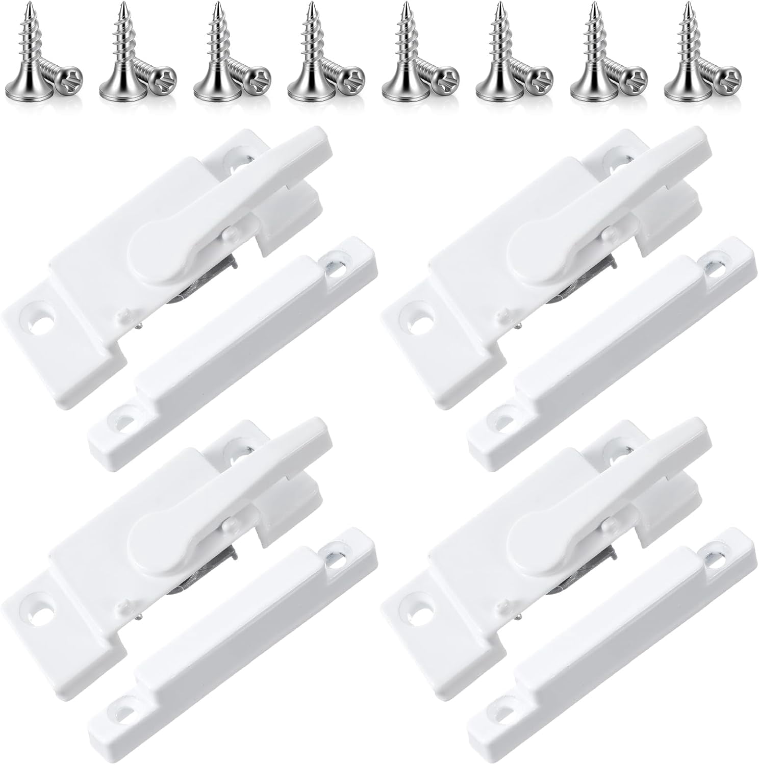 2 Pack Windows Sash Lock, White Cam Sash Lock Sliding Window Sashes ...