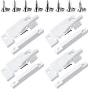 2 Pack Windows Sash Lock, White Cam Sash Lock Sliding Window Sashes Locks for Single-Hung and Double-Hung Windows Security Window Sashes Locks with Screws for Vertical and Horizontal Sliding Window