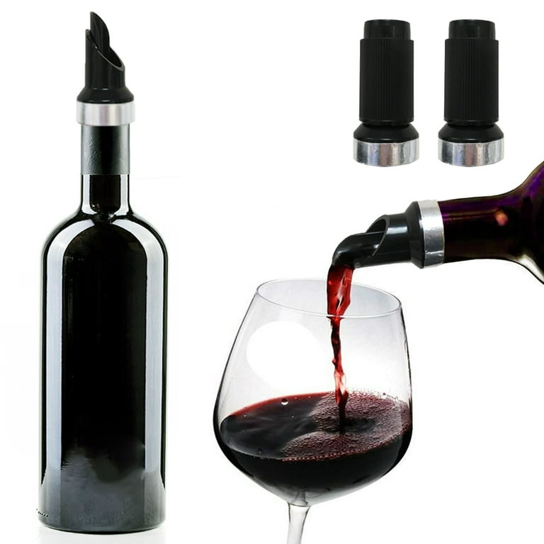 2 Pack Wine Liquor Pour Spout Free Flow Bottle Pourer Stopper w 