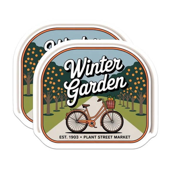 (2 Pack) Winter Garden Magnets - Vintage Style Decor - Plant Street Market Memorabilia - 5" On Longest Side - Premium Magnet - for Cars, Refrigerators, Toolboxes, Lockers - Made in USA - MAG17904