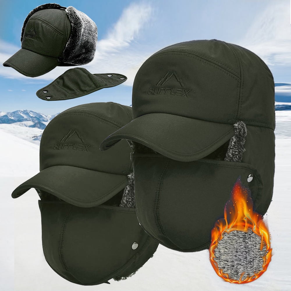 [2 Pack] Winter Trapper Trooper Hat, IC ICLOVER Aviator Cap Windproof ...