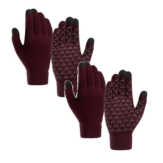 2-Pack, Winter Upgraded Touch-Screen Anti- Gloves Mitten Gloves Elastic Thermal Gloves Mittens Toddler Soft Knit Lining Gloves Mittens Convertible for Men Women