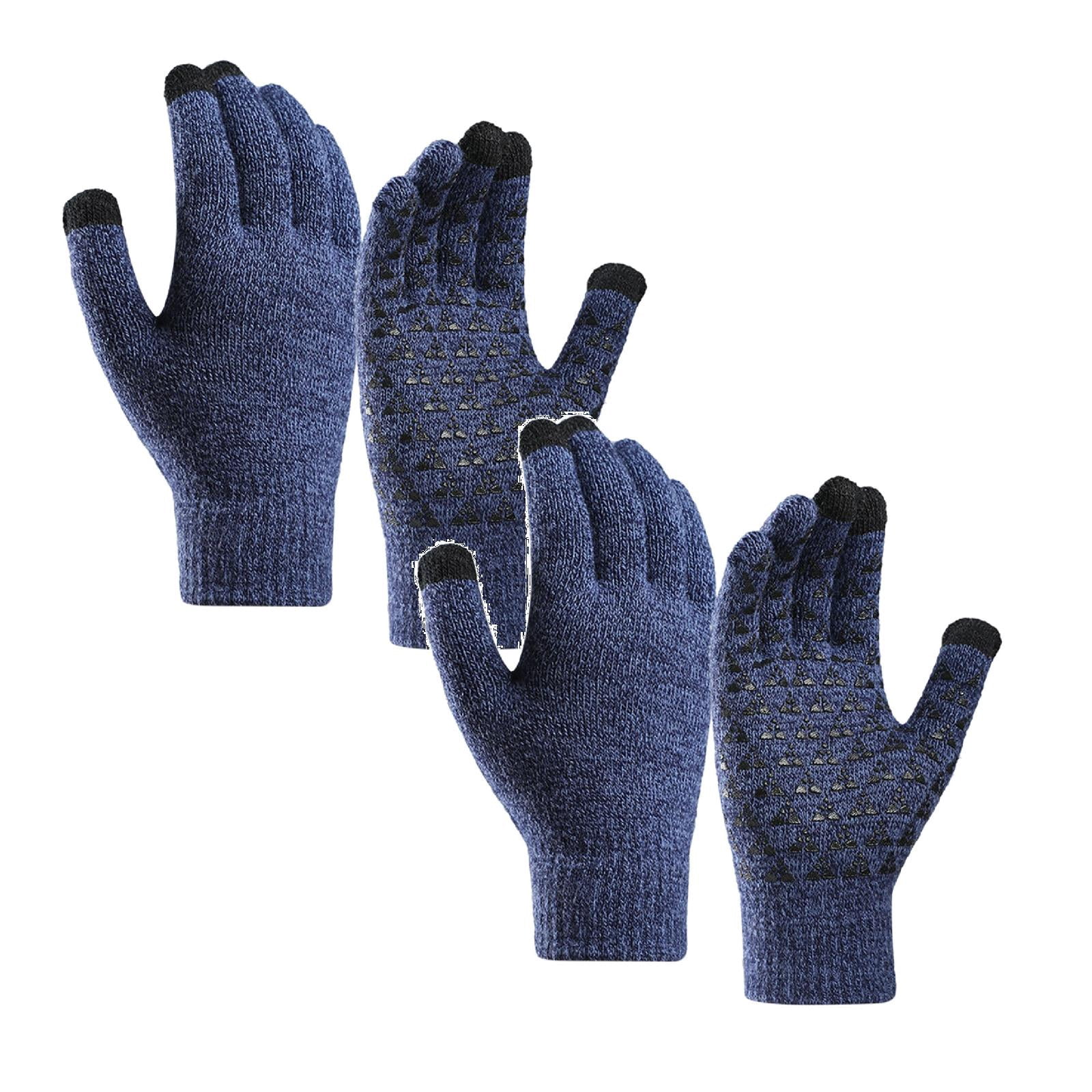 2-Pack, Winter Upgraded Touch-Screen Anti- Gloves Mittens Convertible Gloves Elastic Thermal Gloves Mittens Combo with Pocket Soft Knit Lining Gloves Women Gloves Mitten for Men Women