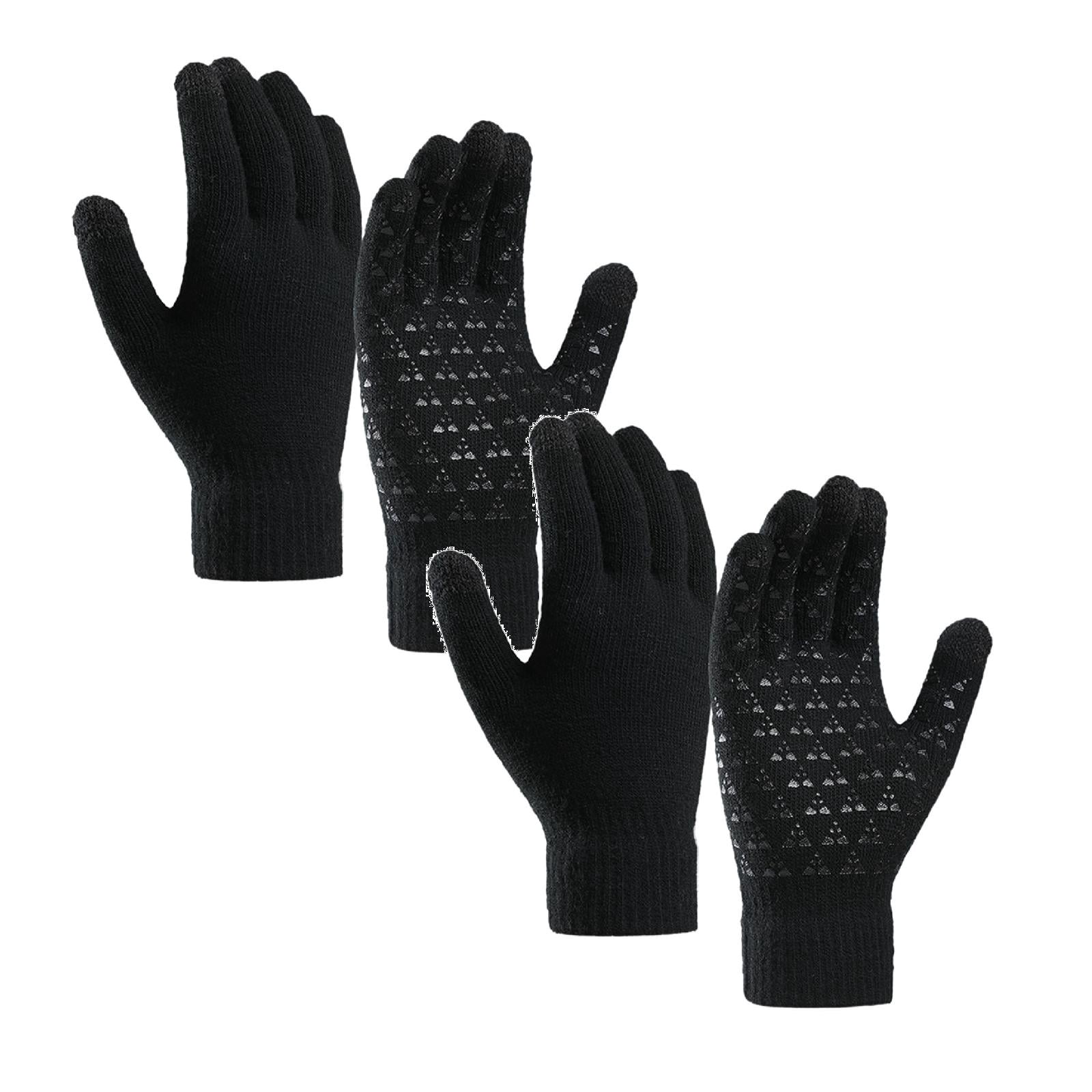 2-Pack, Winter Upgraded Touch-Screen Anti- Mittens for Women Cold Weather Heated Gloves Elastic Thermal Gloves Mitten Soft Knit Lining Gloves Women Mittens for Men Women