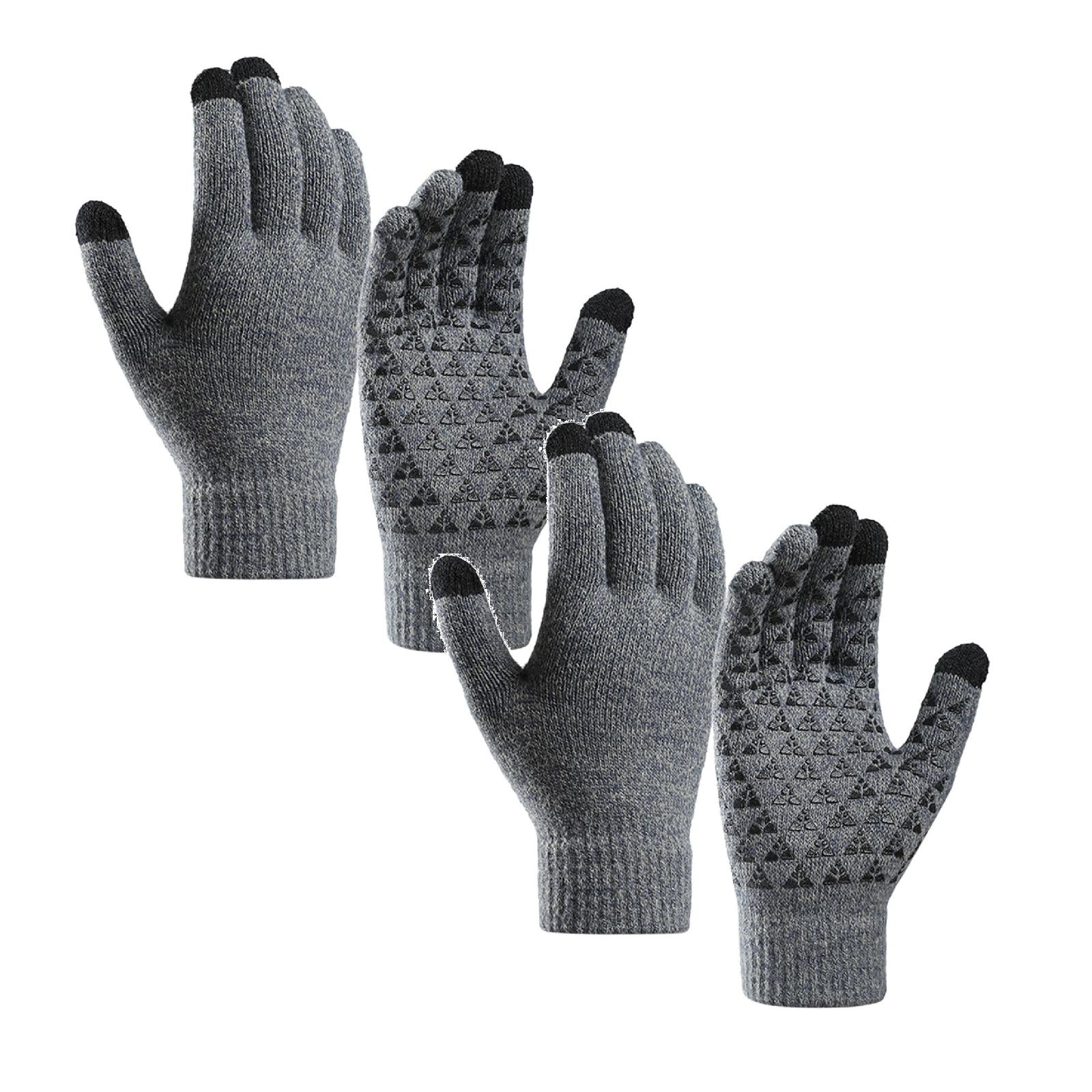 2-Pack, Winter Upgraded Touch-Screen Anti- Ski Gloves Mittens Men Gloves Elastic Thermal Gloves Mittens Soft Knit Lining Gloves Mittens Men for Men Women Skin friendly,soft,versatile,and