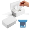 thumbnail image 1 of 2 Pack Wipes Dispenser Compatible with Cottonelle Refill Pack, Flushable Wet Wipes Container, Wipe Holder with Lid to Keep Wipes Fresh, Refillable Wipe Case, Dust-Proof & Non-Slip, 1 of 4