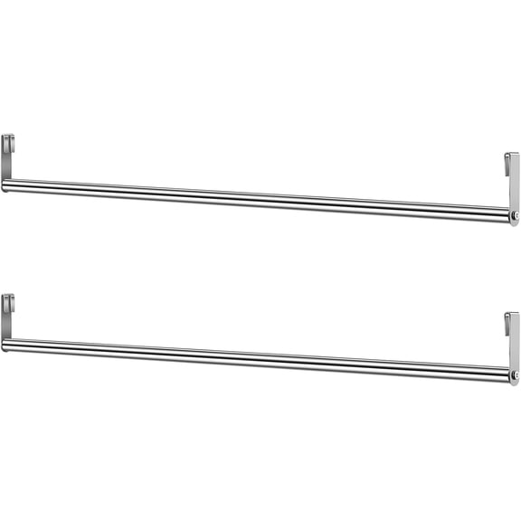 2 Pack Wire Garment Hanger Bar for Closet or Retail Use Silver 48 Inch