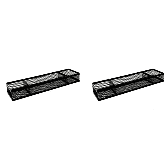 2-Pack Wire Mesh Desk Organizer, 3-Section Multifunctional Countertop Caddy, Storage Basket, Small Pencil Stationary Holder, Office, Kitchen, and Bathroom (2.5 x 11.25 in)