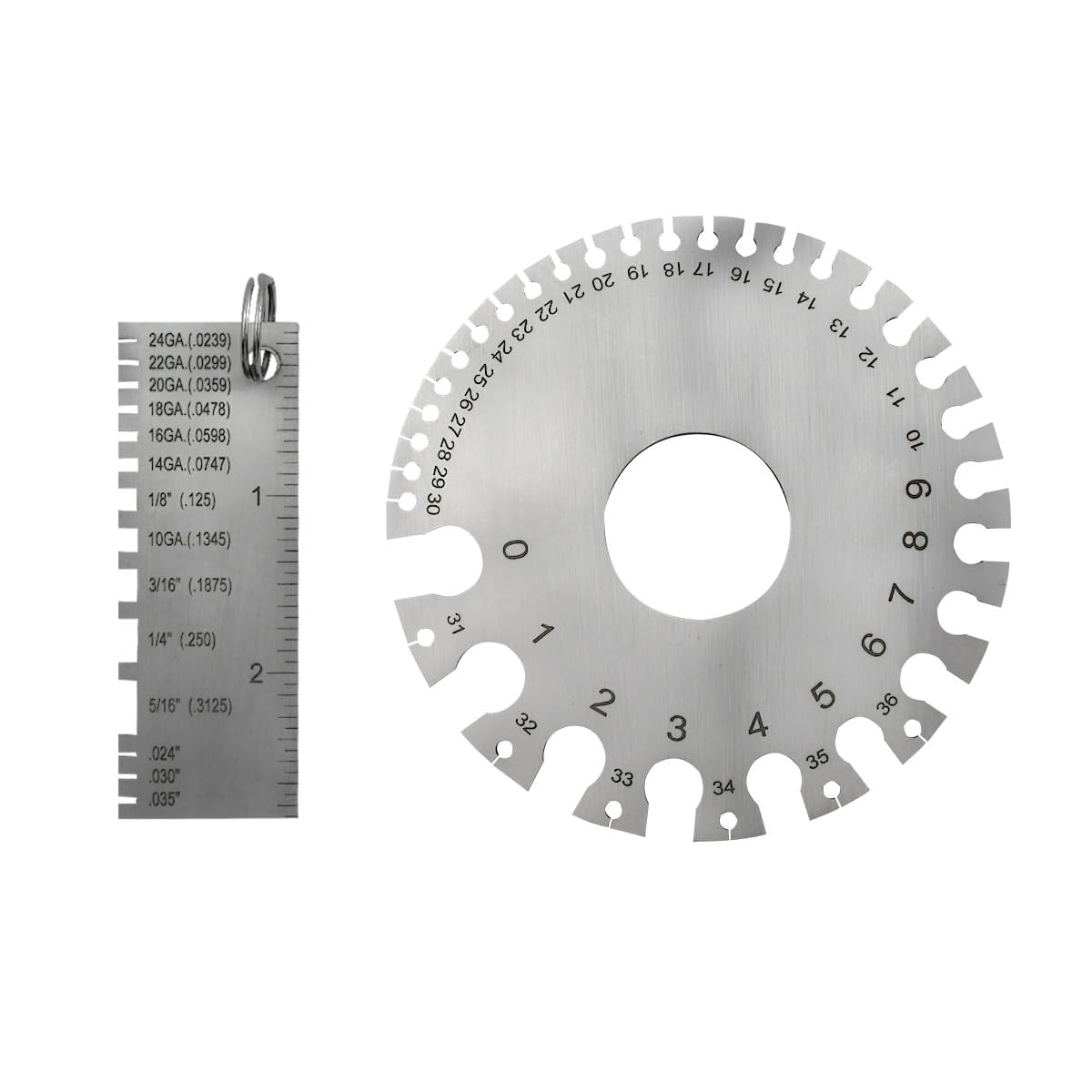 2 Pack Wire Metal Sheet Thickness Gauge Stainless Steel Welding