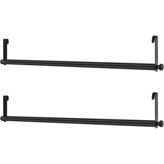 2 Pack Wire Shelving Garment Hanger Bar Wire Shelving Accessories Industrial Closet Clothes Rods for Home Retail Store(Black,36 Inch)