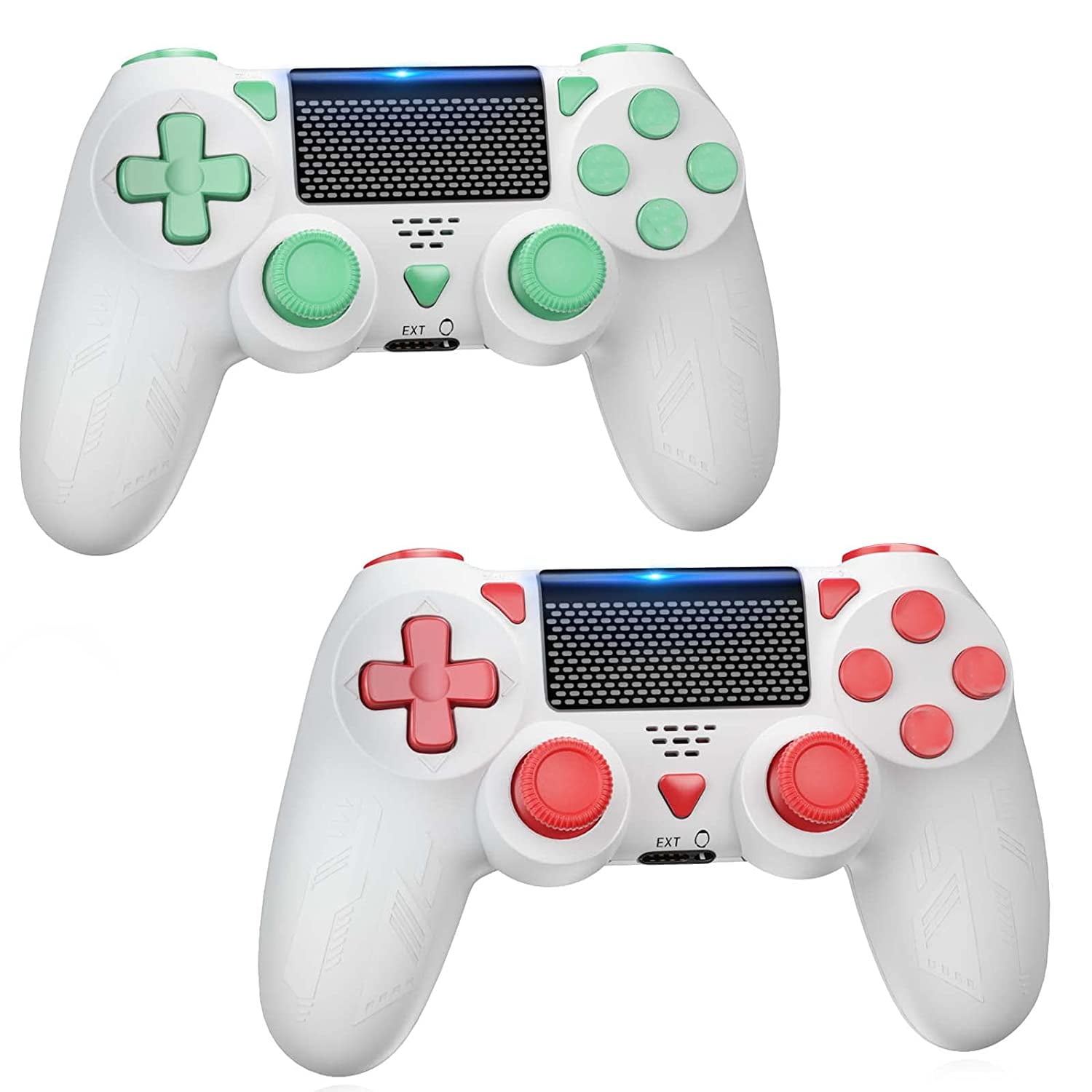 bue Fordøjelsesorgan Åh gud 2 Pack Wireless Controller for PS4, Bonadget Wireless Gamepad Compatible  with Playstation 4/ Pro/Slim,PS-4 Remote Built-in 1000mAh Battery with  Turbo/ Dual Vibration/6-Axis Motion Sensor - Walmart.com