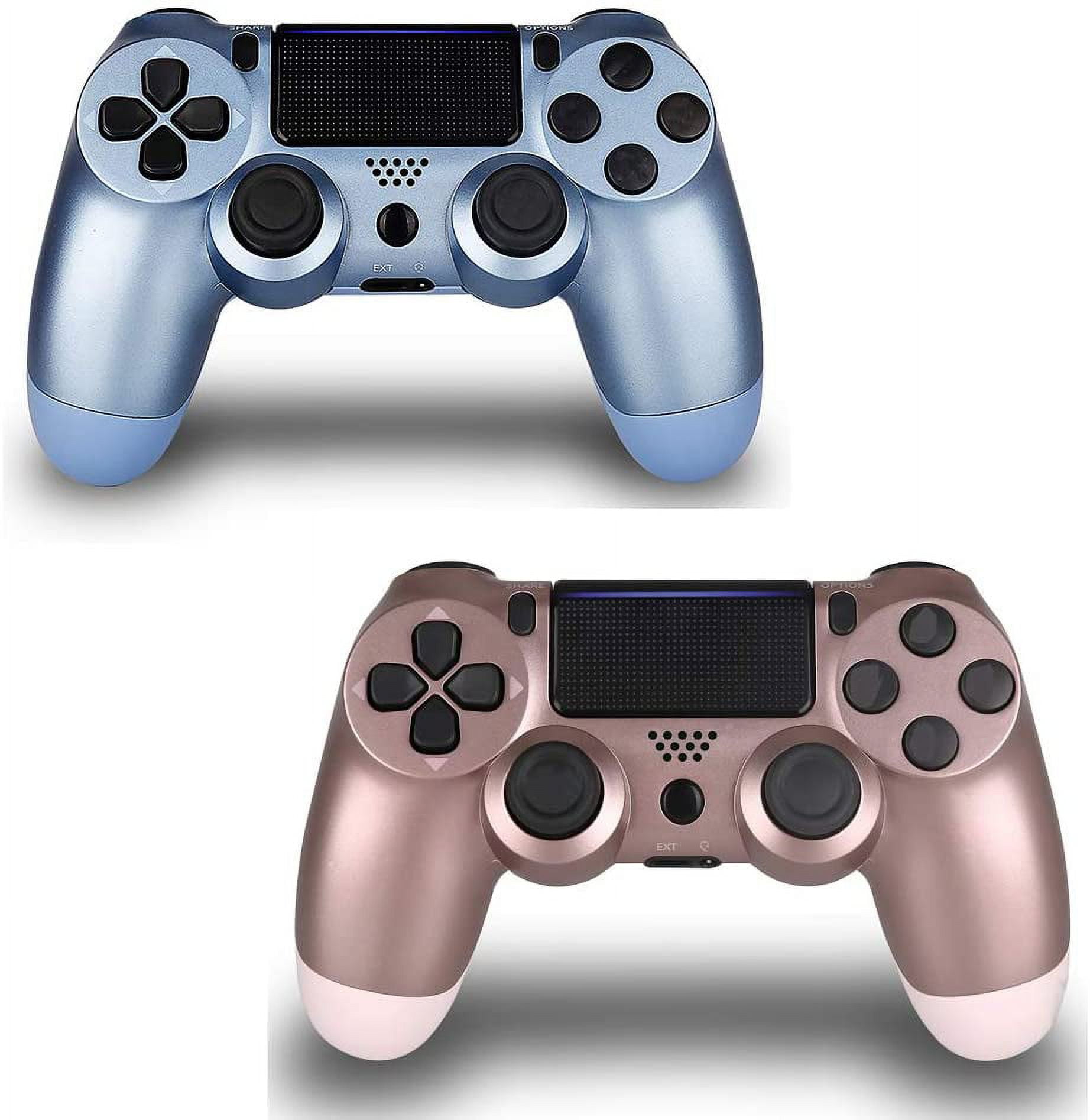 2 Pack Wireless Controller for PS4 Remote for Sony Playstation 4 Remote  Control (Titanium Blue and Rose Gold) 