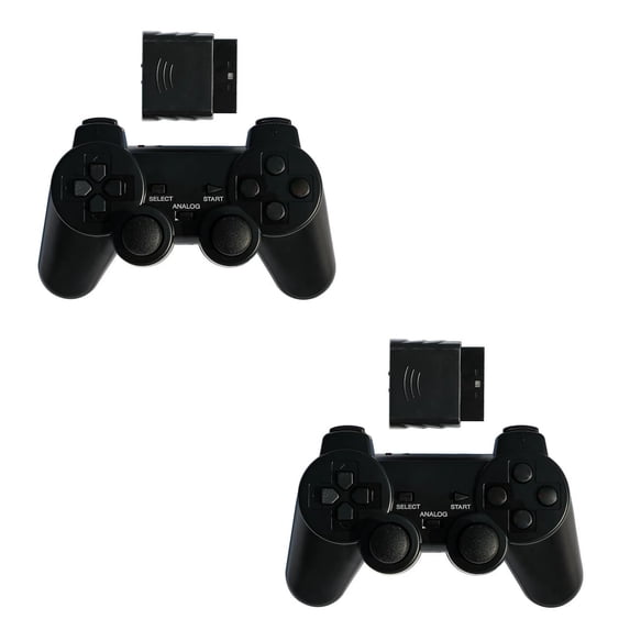 2 Pack Wireless Controller for Ps2 2.4g Wireless Game Pad Joysticks Gaming Controller for Play--station 2 Ps 2 Dual Vibration Feedback Motors