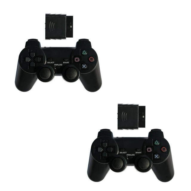 2 Pack Wireless Controller for Ps2 2.4g Wireless Game Pad Joysticks