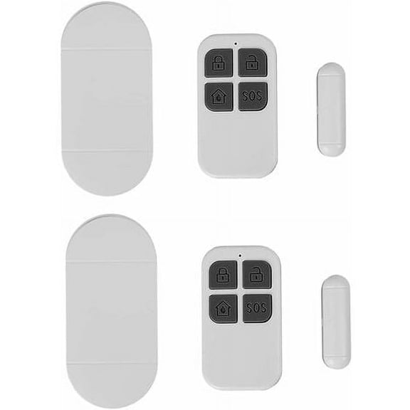 2 Pack Wireless Door Alarm Sensor with 2 Remote Controls 130 DB Anti-Theft Magnetic Siren Long Standby Low Power Warning for Home Child Safety