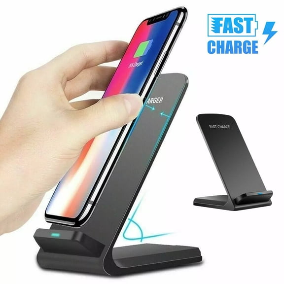 2Pack Wireless Fast Charger Stand Dock Cradle Universal Qi Charging Pad Compatible with iPhone Samsung Galaxy Android Phones Desk Mount USBC Power Delivery
