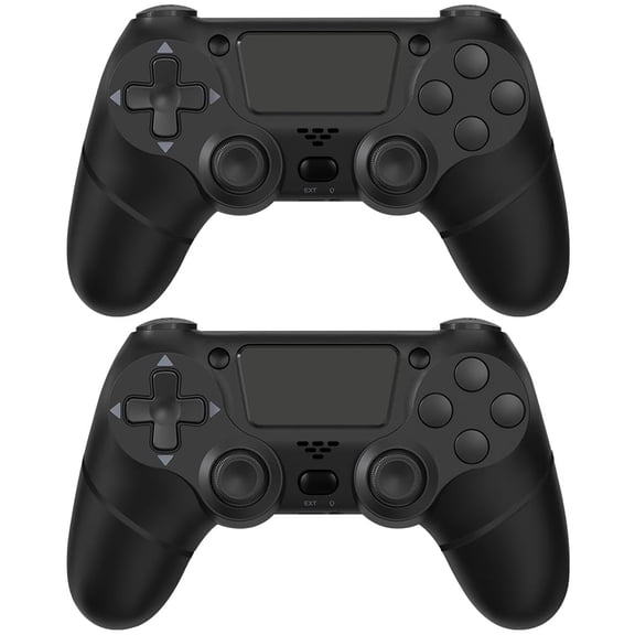 2-Pack Wireless Game Controller Compatible with PS4/Steam/Android/iOS, USB-C Charging 1000mAh Black