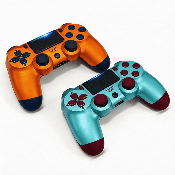 2-Pack Wireless Game Controllers for P4 Compatible with P4/P4 Slim/P4 Pro & PC, Dual Vibration & 6-Axis Motion Sensor, Ergonomic Gaming Gamepad