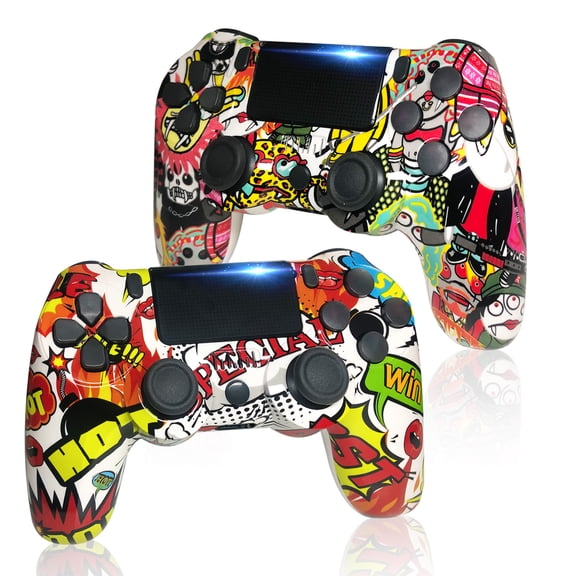 2-Pack Wireless Game Controllers for P4 Compatible with P4/P4 Slim/P4 Pro & PC
