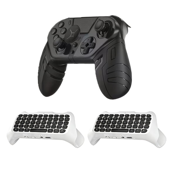 2-Pack Wireless Gaming Keyboard and Chat Pad Controller - Built-in Speakers, Voice Chat System, Real-Time Messaging, Split-Key Design Compatible with Gaming Consoles and PC