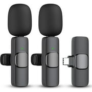 2 Pack Wireless Lavalier Microphone for iPhone and Android Phone,Lapel Mic Plug and Play Wireless Mic Noise Reduction Mini Microphone for Interview Recording Podcast Live Streaming Vlog YouTube