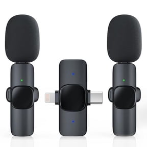 2 Pack Wireless Lavalier Microphone for iPhone/Android Phone,USB C Wireless Lav Mic,4 Pickup Modes,Noise Cancellation,Mini Lapel Mic for Video Recording Podcast YouTube TikTok
