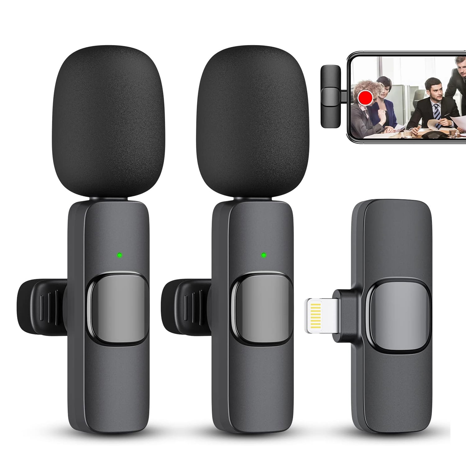 Wireless Mic RICCHI Pack rophone Mini Mic For IPhone 7-14 IPad