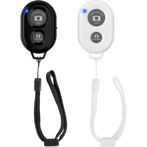 2 Pack Wireless Phone Camera Remote , Compatible with iPhone/Android, Bluetooth Shutter for Selfies, Travel Photos, Vlogging & Hands-Free Photography-Black+White