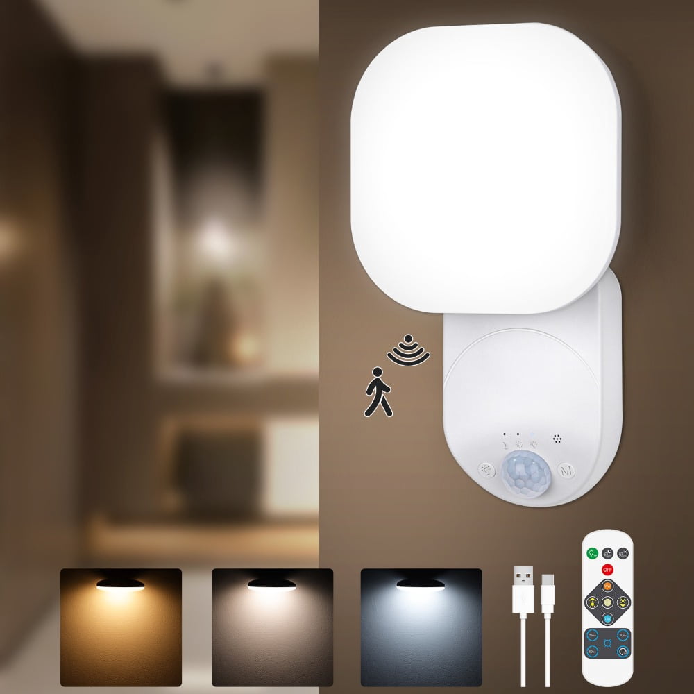 2 Pack Wireless Rechargeable Wall Sconce, Motion Sensor LED Night Light ...