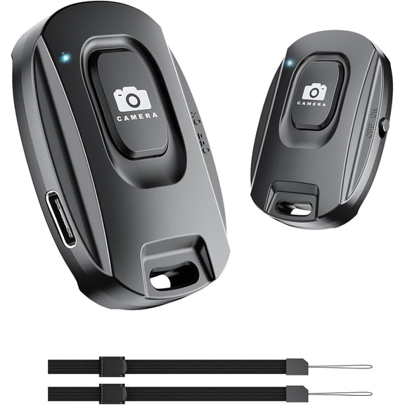 2 Pack Wireless Remote Shutter for iPhone Camera,Bluetooth Camera Phone Remote Control for Photos & Videos,Portable Rechargeable Photo Clicker Compatible with iPhone & Android Smartphones