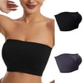 thumbnail image 1 of 2 Pack Wireless Tube Bras Womens Push-Up Strapless Bandeau Bra Non Slip Padded Seamless Bralettes(Gray 38BC), 1 of 7