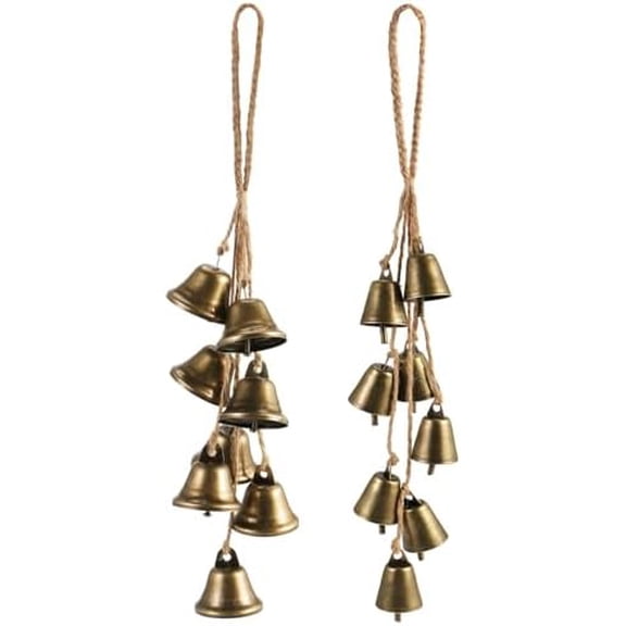 2 Pack Witch Bells for Door Knob Protection Outdoor Bells Hanging Bells for Door knob Witches Bells Magic Wind Chimes for Home Protection Witch Bells Kit (Two Styles)