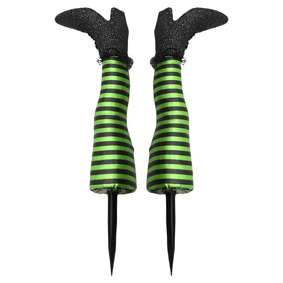 2 Pack Witch Legs Yard Stakes, Halloween Decorations Outdoor - 18.5" Foam Stakes for Front Yard, Lawn & Garden | Funny Upside Down Witches Legs Halloween Decorations (B)