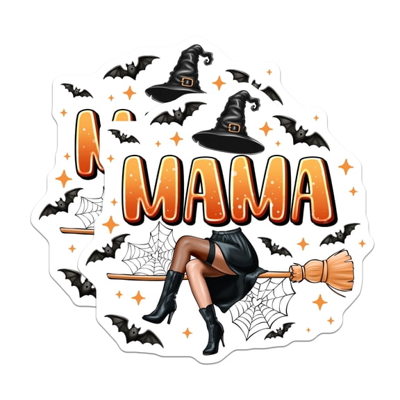 (2 Pack) Witch Mama Magnets - Halloween Refrigerator Decor - Sassy Spooky Mom Kitchen Accessories - 5 Inches On Longest Side - Thick Durable Magnet - Made in USA - MAG29927