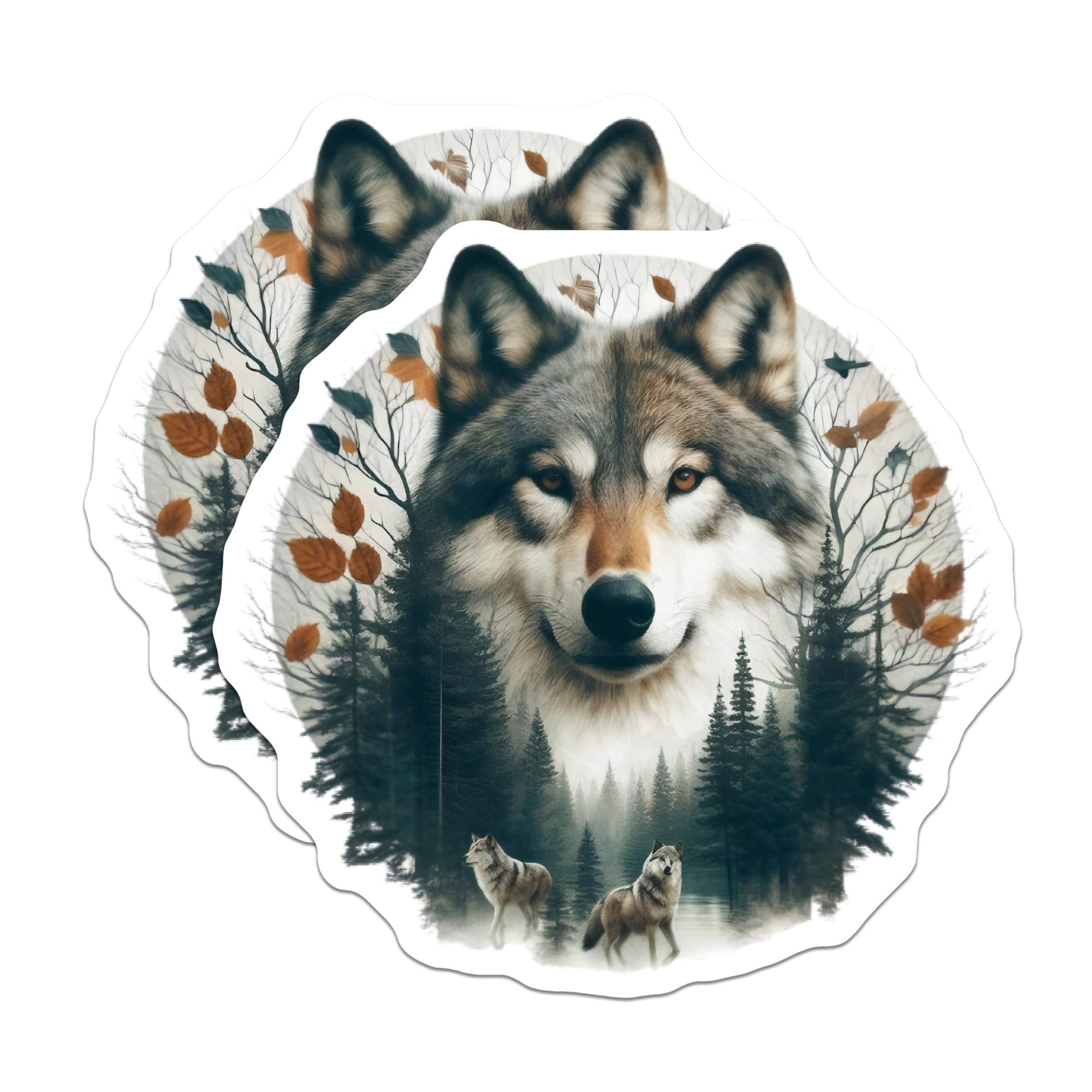 (2 Pack) Wolf Magnets - Forest Animals - Nature Lover Decor - 5