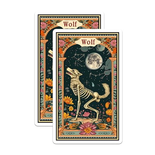 (2 Pack) Wolf Skeleton Magnets - Lunar Art - Nature Themed Magnet - 5 ...