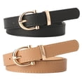 thumbnail image 1 of 2 Pack Women Belts For Jeans Dresses Pants Ladies Leather Waist Belt with Gold Buckle, 1 of 4
