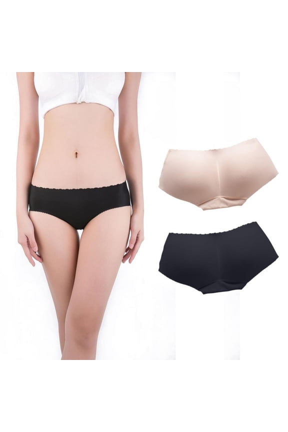 2-Pack Women Butt Hip Panties Padded Enhancer Hip Lift Underwear Shapewear Butts Lifter Seamless Padding Briefs