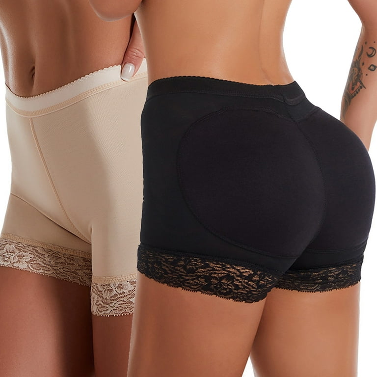 2 Pack Women Butt Lifter Panties Padded Shapewear Hip Enhancer Pads Shorts  Seamless Underwear Tummy Control Boyshorts 