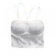 thumbnail image 1 of 2 Pack Women Casual Sleeveless Ribbed Knit Cami Crop Top Sexy Slim Spaghetti Strap Tube Crop Tank Top Strapless Padded Bralette, 1 of 8