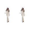thumbnail image 1 of 2 Pack Women Fashion Casual Thick Body Women Hot Snowboard Skisuit Outdoor Long Sleeve Wide Leg Jumpsuit Sports Zipper Ski Suit Linen Romper Pantsuit Rompers fo, 1 of 7