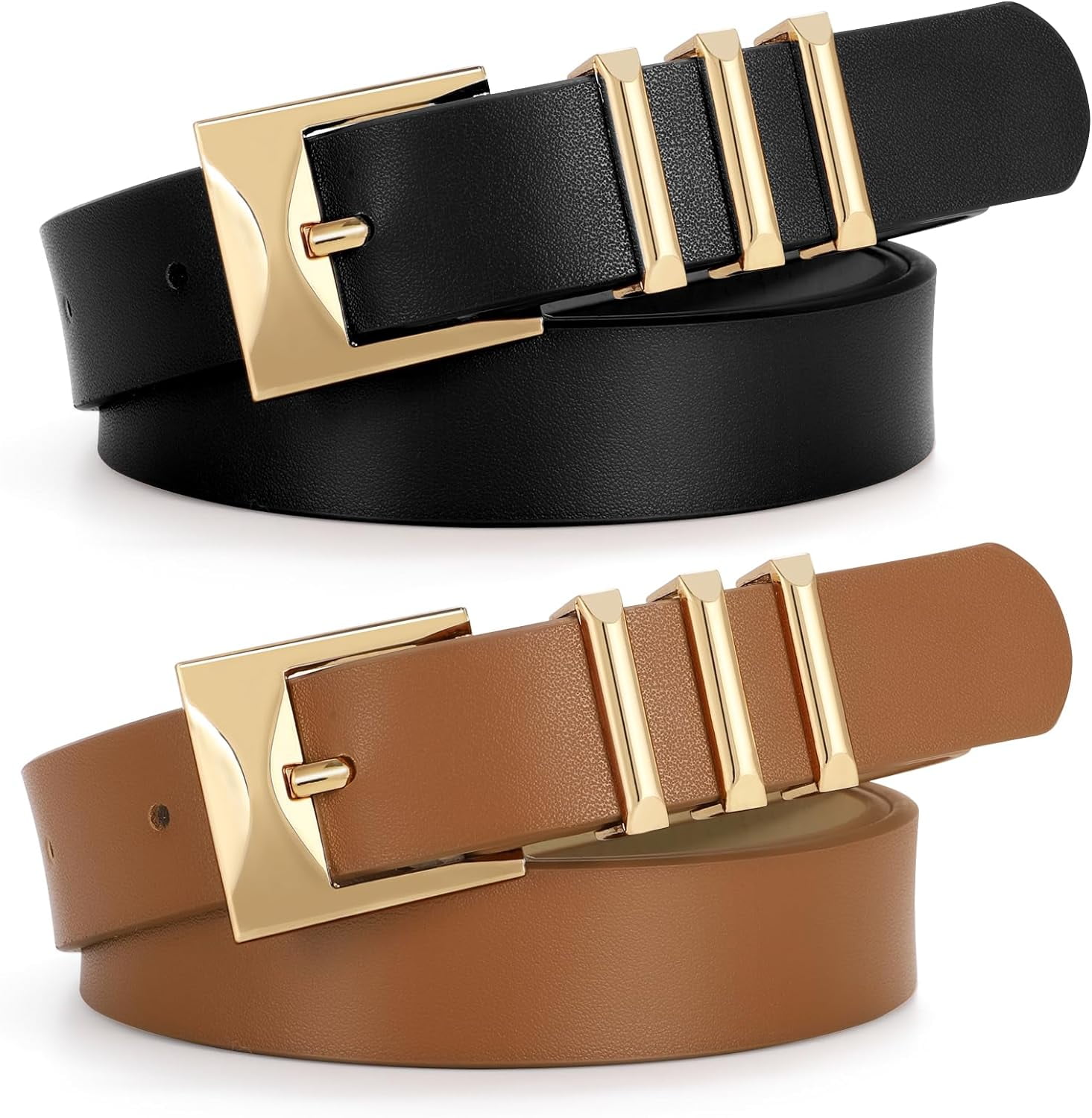 Stylish 40” Brown Pleather Belt Woven Leather Belt-Tan | Boden USA main image 3