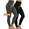 thumbnail image 1 of 2-Pack Women Fleece Lined Warm Full Length Legging Thermal leggings Pants One Size Plus 1X/2X/3X, 1 of 7