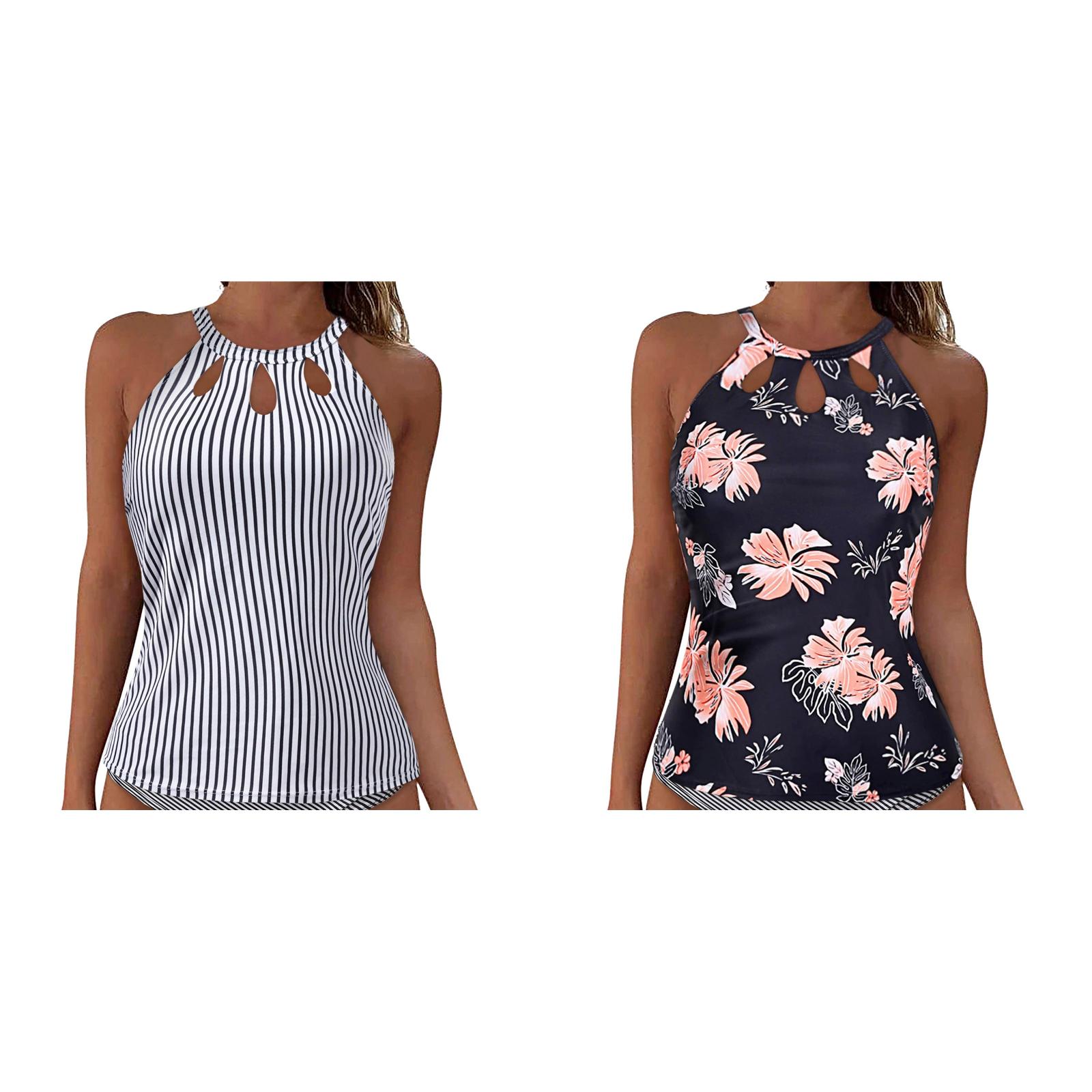 (2Pack) Women Lace Up Swimwear Plus Size Bathing Suit Tops for Women